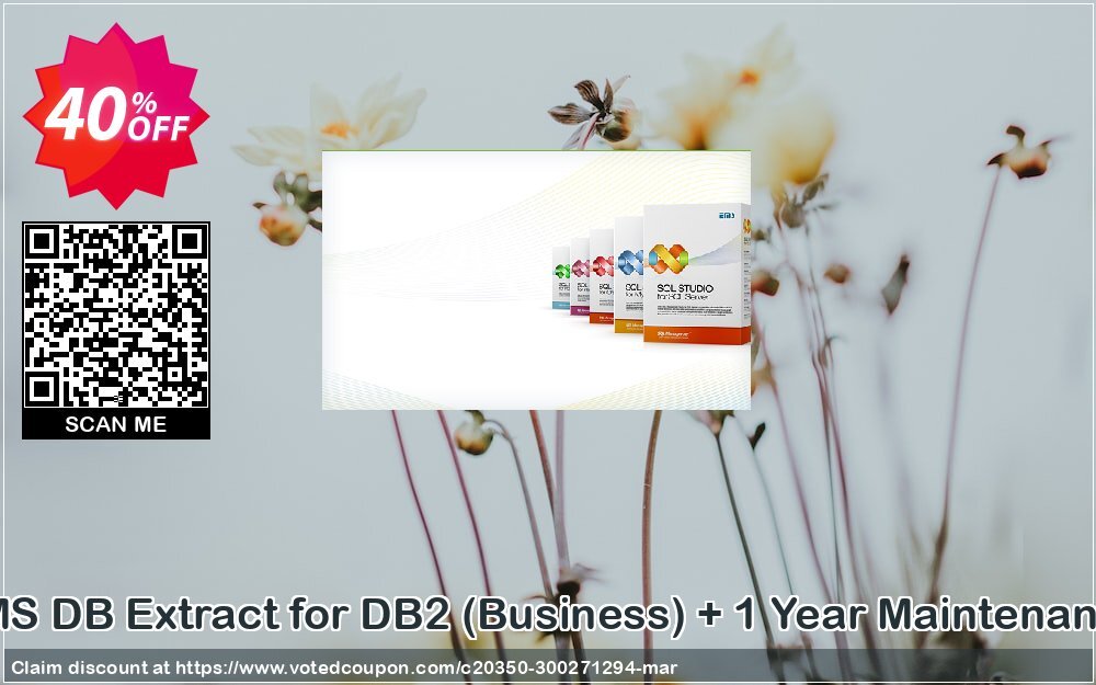 EMS DB Extract for DB2, Business + Yearly Maintenance Coupon, discount Coupon code EMS DB Extract for DB2 (Business) + 1 Year Maintenance. Promotion: EMS DB Extract for DB2 (Business) + 1 Year Maintenance Exclusive offer 