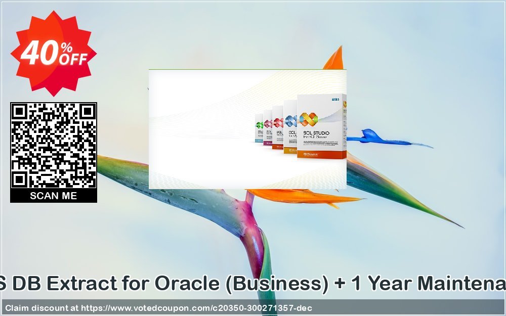 EMS DB Extract for Oracle, Business + Yearly Maintenance Coupon, discount Coupon code EMS DB Extract for Oracle (Business) + 1 Year Maintenance. Promotion: EMS DB Extract for Oracle (Business) + 1 Year Maintenance Exclusive offer 