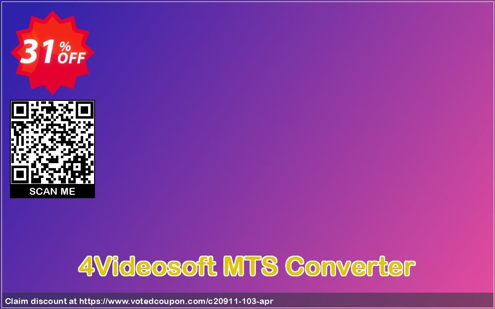 4Videosoft MTS Converter Coupon, discount 4Videosoft coupon (20911). Promotion: 