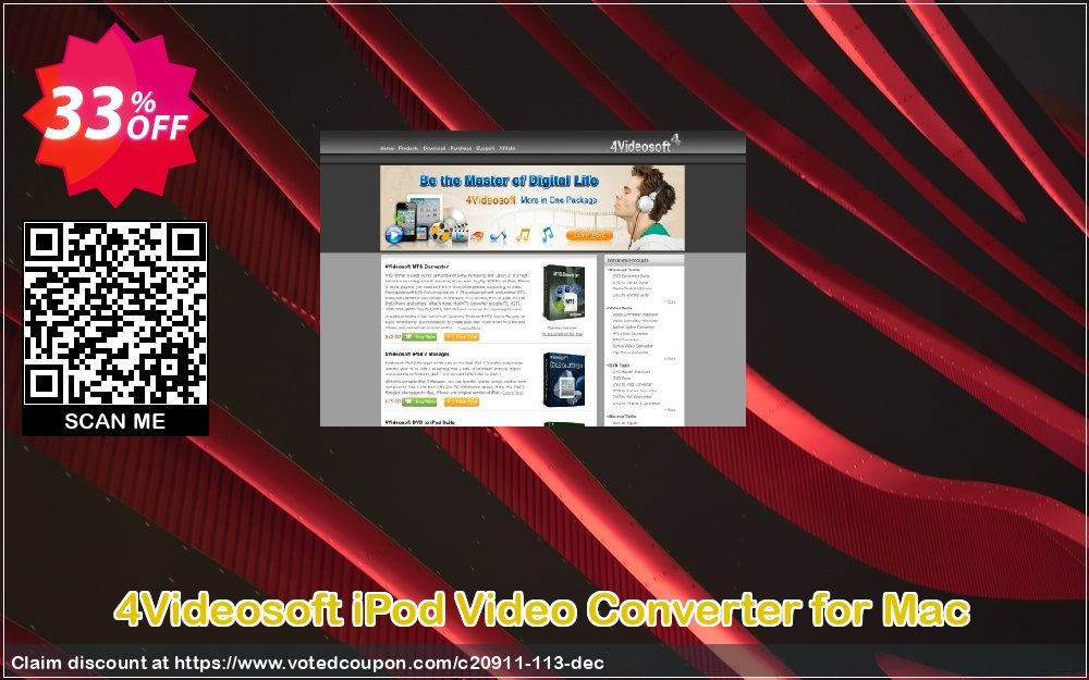 4Videosoft iPod Video Converter for MAC Coupon, discount 4Videosoft coupon (20911). Promotion: 