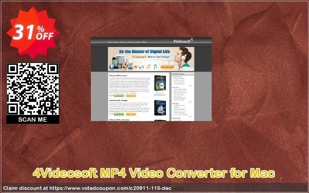4Videosoft MP4 Video Converter for MAC Coupon, discount 4Videosoft coupon (20911). Promotion: 