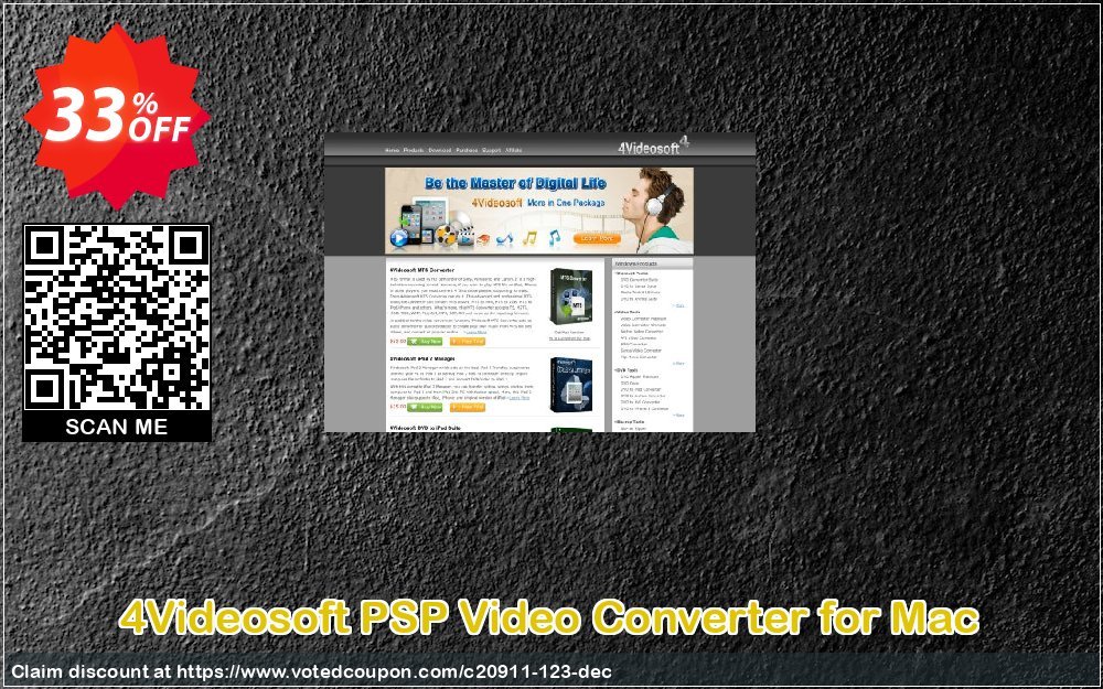 4Videosoft PSP Video Converter for MAC Coupon, discount 4Videosoft coupon (20911). Promotion: 