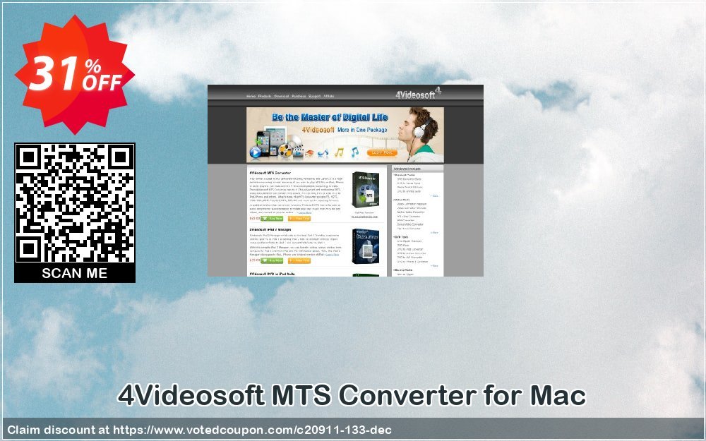 4Videosoft MTS Converter for MAC Coupon, discount 4Videosoft coupon (20911). Promotion: 