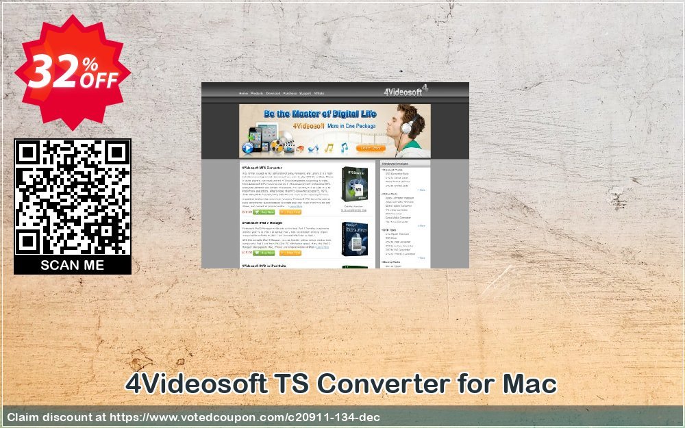 4Videosoft TS Converter for MAC Coupon, discount 4Videosoft coupon (20911). Promotion: 