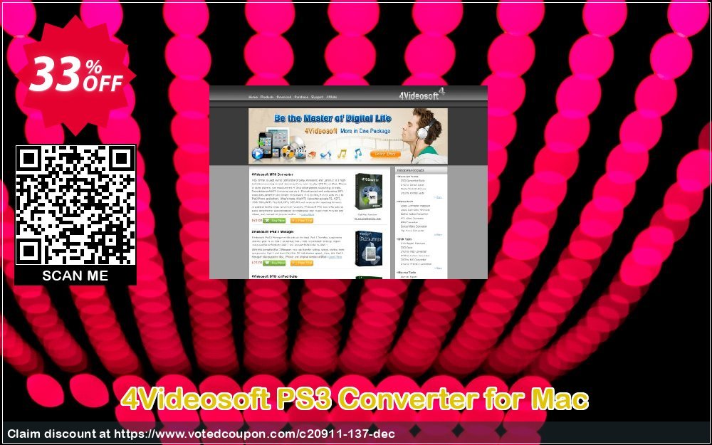 4Videosoft PS3 Converter for MAC Coupon, discount 4Videosoft coupon (20911). Promotion: 