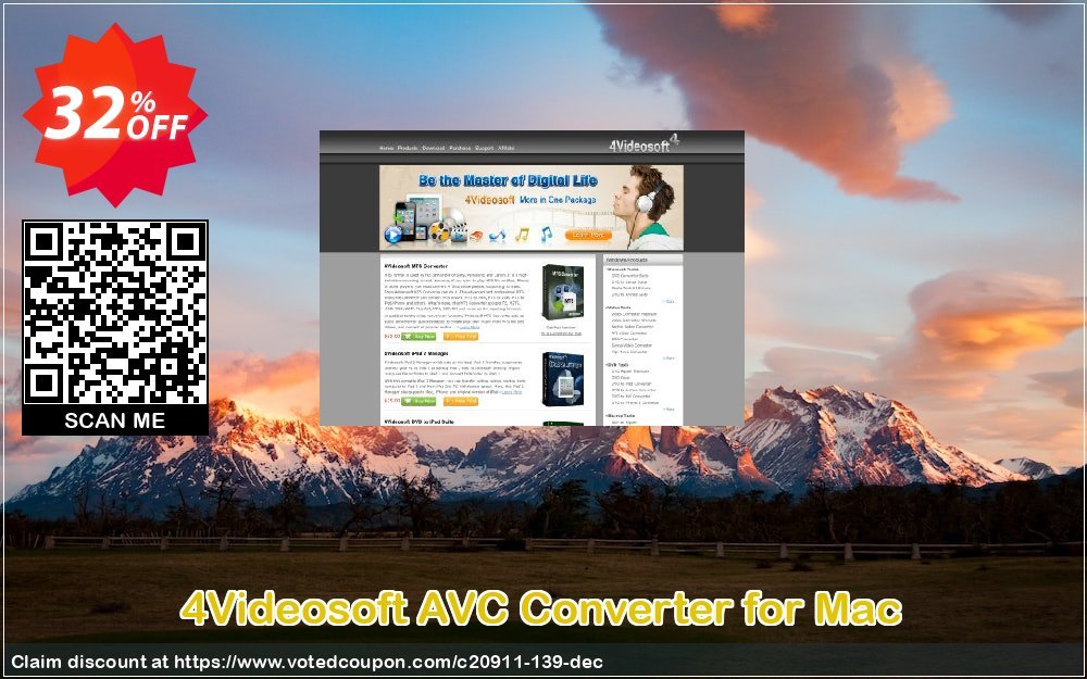 4Videosoft AVC Converter for MAC Coupon, discount 4Videosoft coupon (20911). Promotion: 