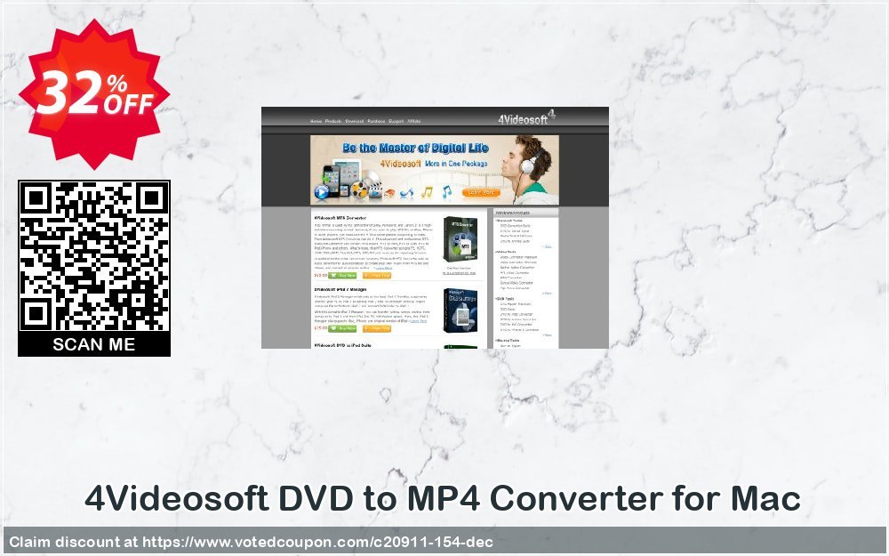 4Videosoft DVD to MP4 Converter for MAC Coupon, discount 4Videosoft coupon (20911). Promotion: 