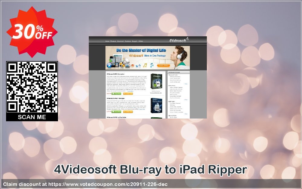 4Videosoft Blu-ray to iPad Ripper Coupon, discount 4Videosoft coupon (20911). Promotion: 