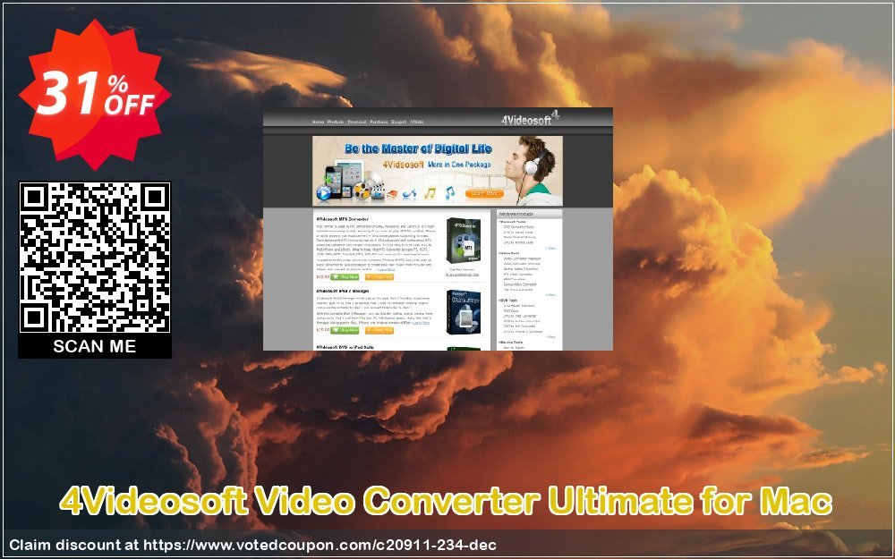4Videosoft Video Converter Ultimate for MAC Coupon, discount 4Videosoft coupon (20911). Promotion: 