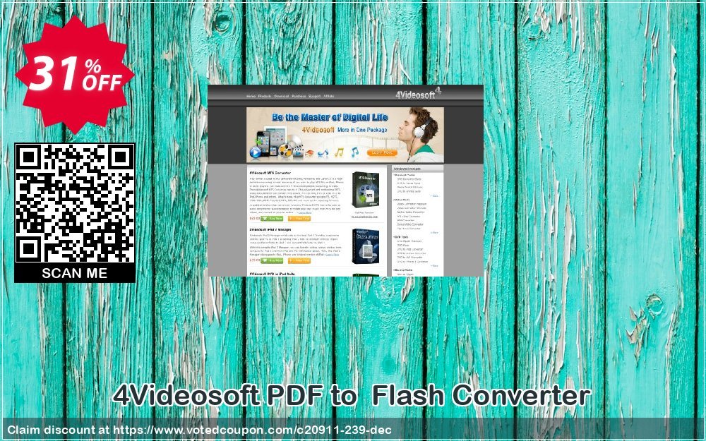 4Videosoft PDF to  Flash Converter Coupon, discount 4Videosoft coupon (20911). Promotion: 