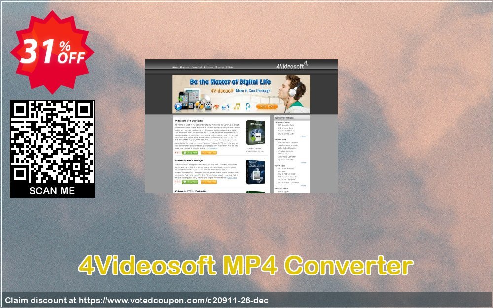 4Videosoft MP4 Converter Coupon, discount 4Videosoft coupon (20911). Promotion: 