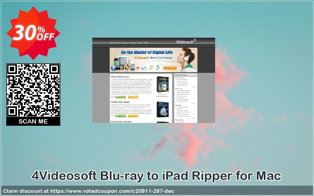 4Videosoft Blu-ray to iPad Ripper for MAC Coupon, discount 4Videosoft coupon (20911). Promotion: 