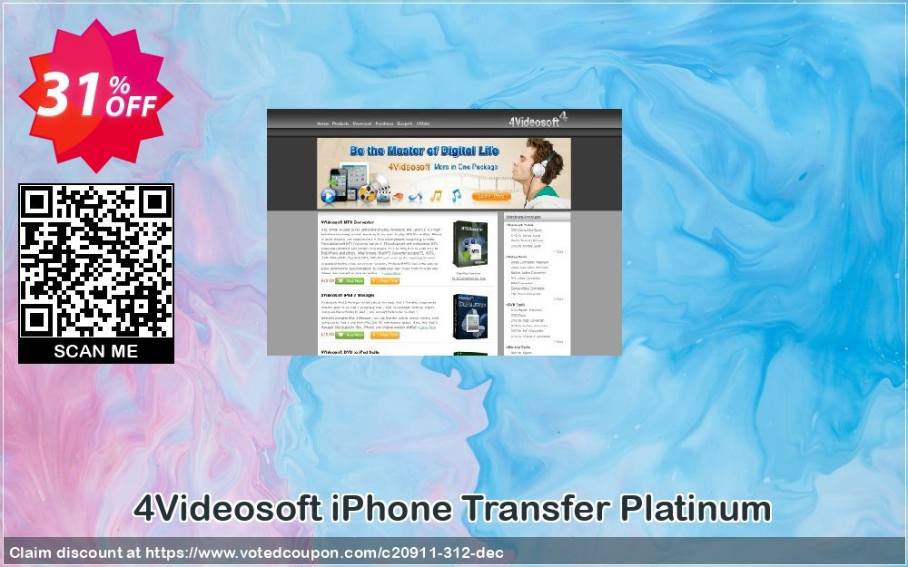 4Videosoft iPhone Transfer Platinum Coupon, discount 4Videosoft coupon (20911). Promotion: 