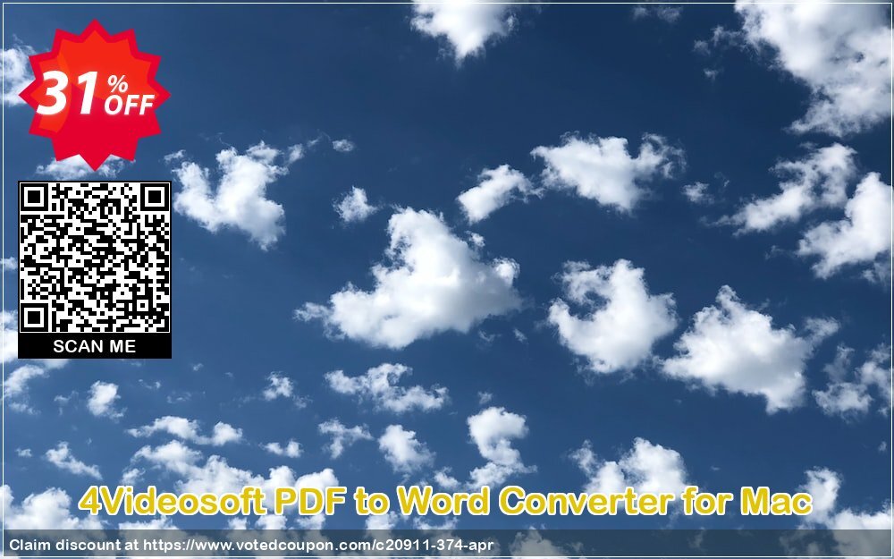 4Videosoft PDF to Word Converter for MAC Coupon, discount 4Videosoft coupon (20911). Promotion: 