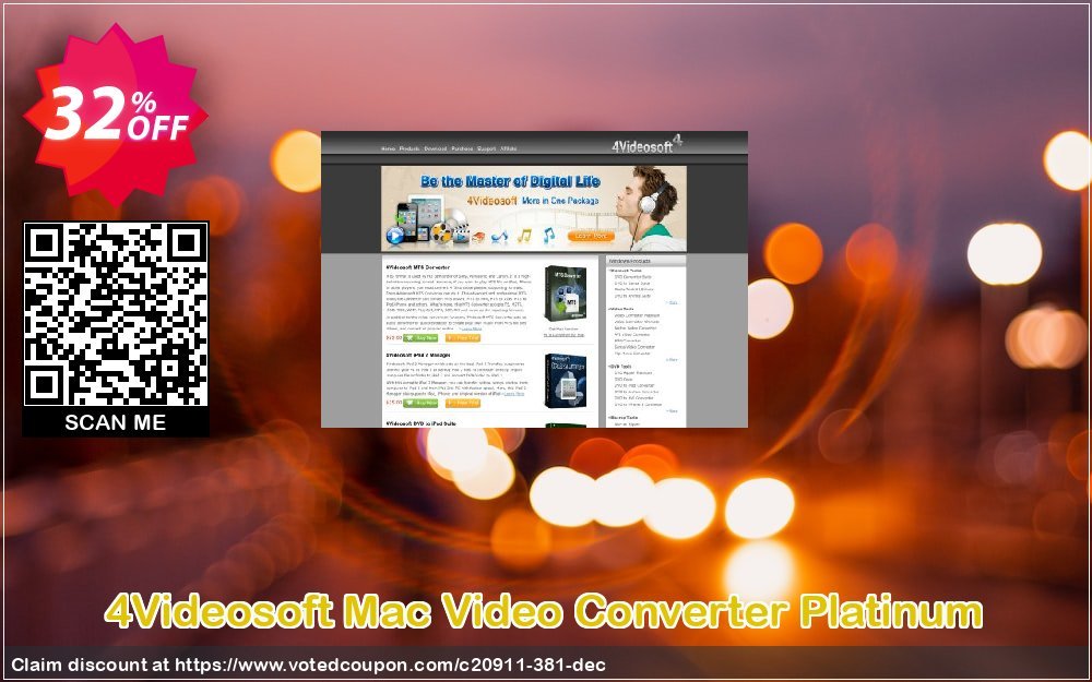 4Videosoft MAC Video Converter Platinum Coupon, discount 4Videosoft coupon (20911). Promotion: 