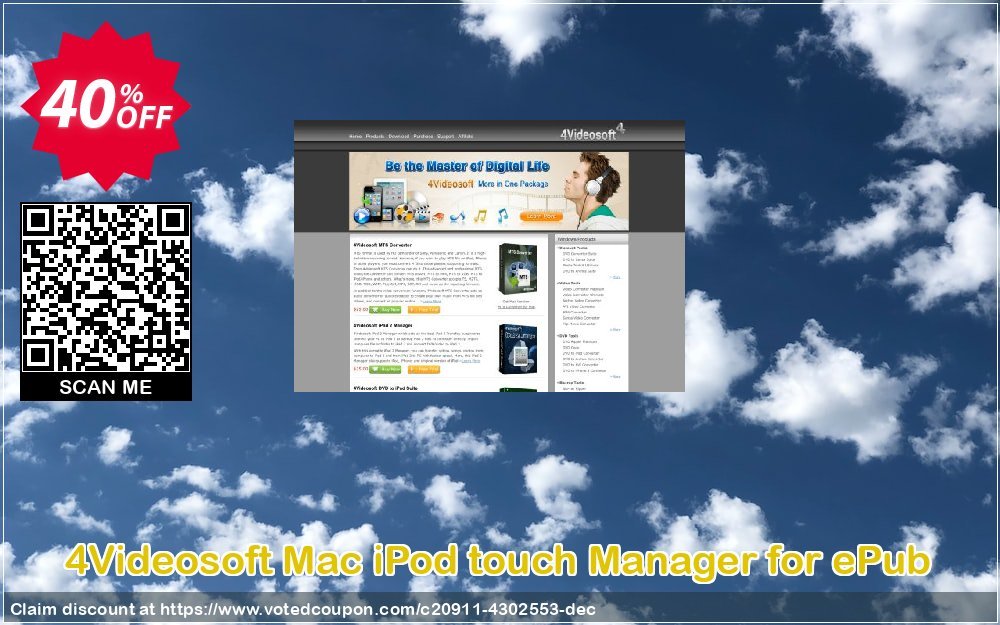 4Videosoft MAC iPod touch Manager for ePub Coupon, discount 4Videosoft Mac iPod touch Manager for ePub amazing discounts code 2024. Promotion: amazing discounts code of 4Videosoft Mac iPod touch Manager for ePub 2024