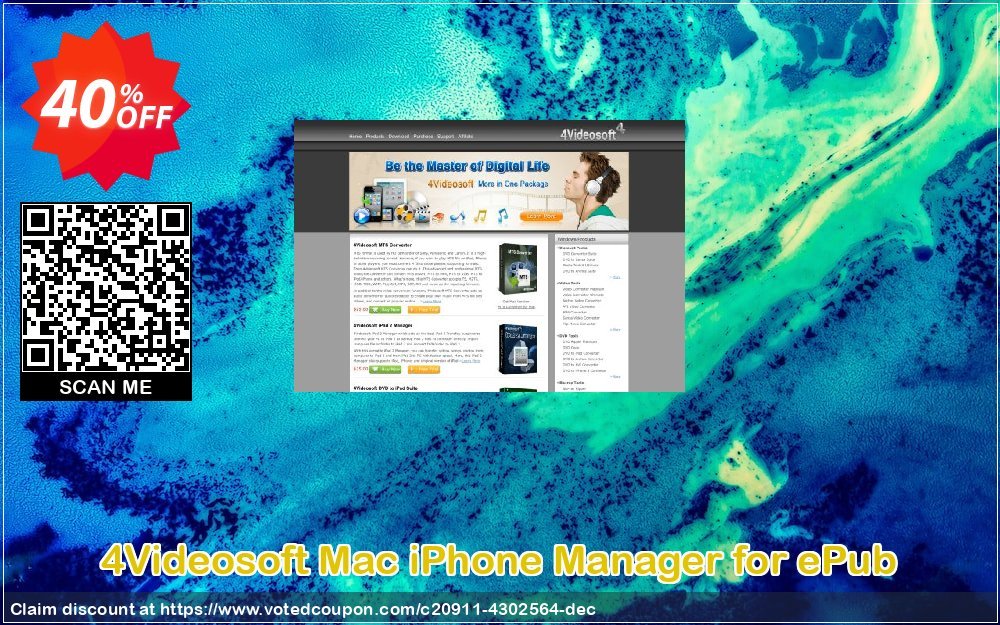 4Videosoft MAC iPhone Manager for ePub Coupon, discount 4Videosoft Mac iPhone Manager for ePub staggering offer code 2024. Promotion: staggering offer code of 4Videosoft Mac iPhone Manager for ePub 2024