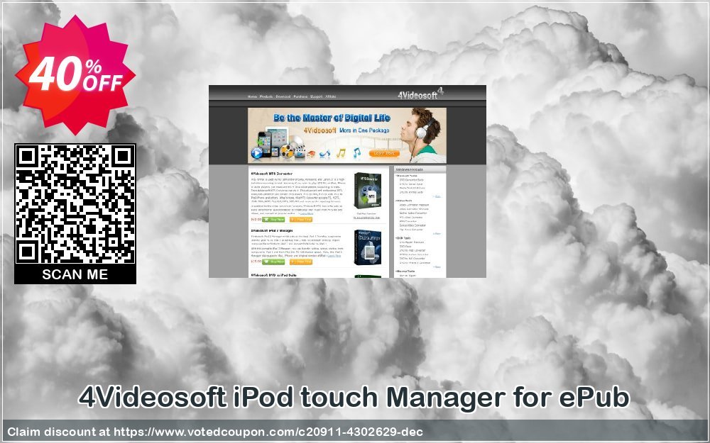 4Videosoft iPod touch Manager for ePub Coupon, discount 4Videosoft iPod touch Manager for ePub awesome promo code 2024. Promotion: awesome promo code of 4Videosoft iPod touch Manager for ePub 2024