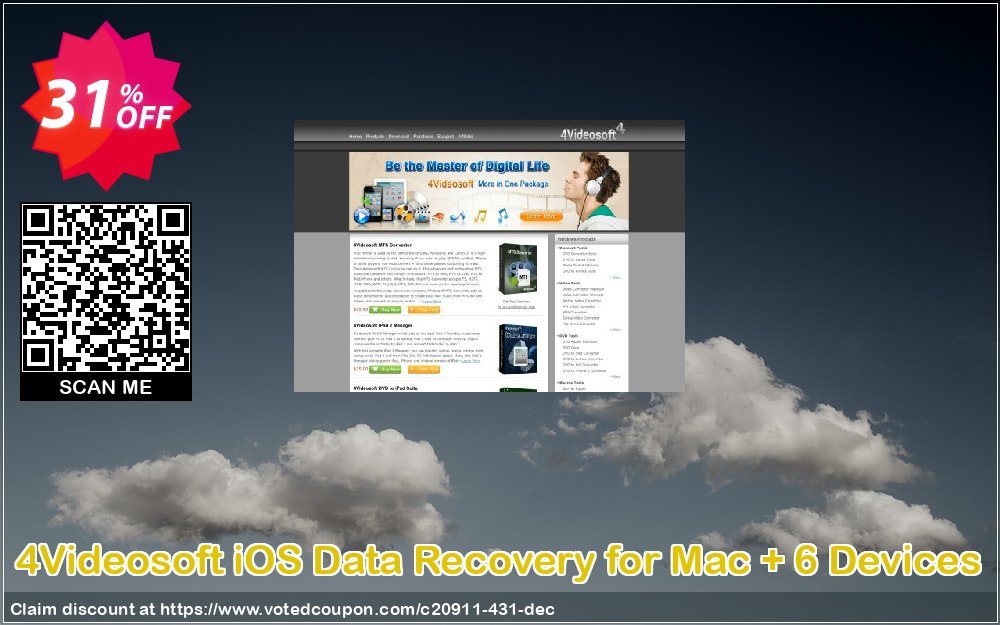 4Videosoft iOS Data Recovery for MAC + 6 Devices Coupon Code Apr 2024, 31% OFF - VotedCoupon