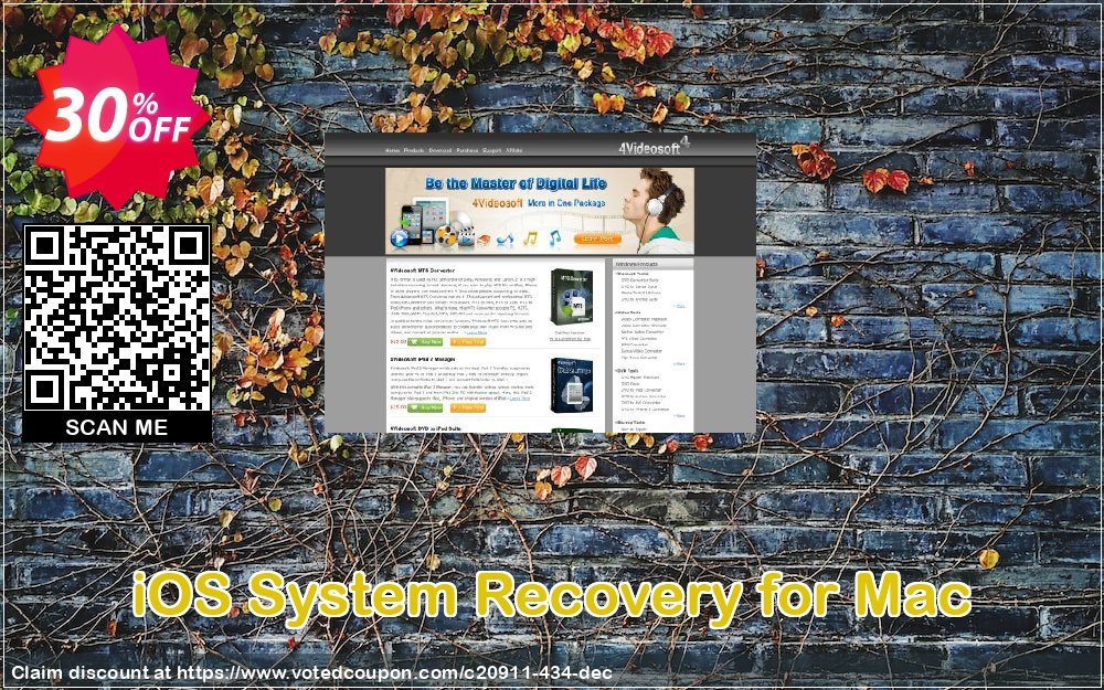 iOS System Recovery for MAC Coupon, discount 4Videosoft coupon (20911). Promotion: 4Videosoft discount promotion codes (20911)