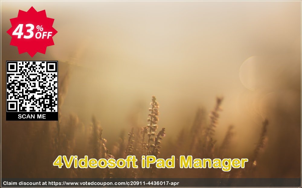 4Videosoft iPad Manager Coupon, discount 4Videosoft iPad Manager marvelous deals code 2024. Promotion: marvelous deals code of 4Videosoft iPad Manager 2024