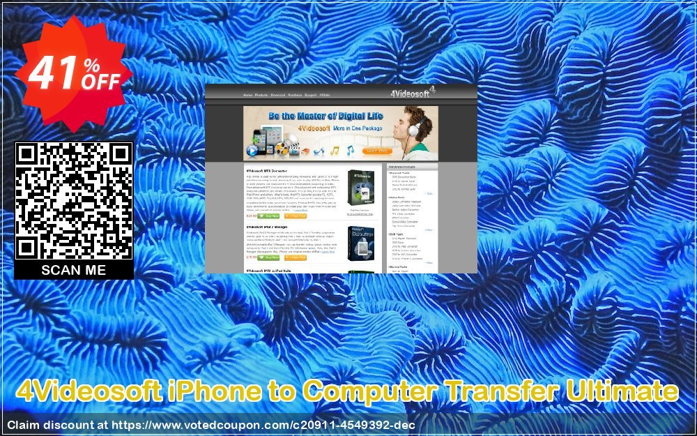 4Videosoft iPhone to Computer Transfer Ultimate Coupon, discount 4Videosoft iPhone to Computer Transfer Ultimate big discount code 2024. Promotion: big discount code of 4Videosoft iPhone to Computer Transfer Ultimate 2024