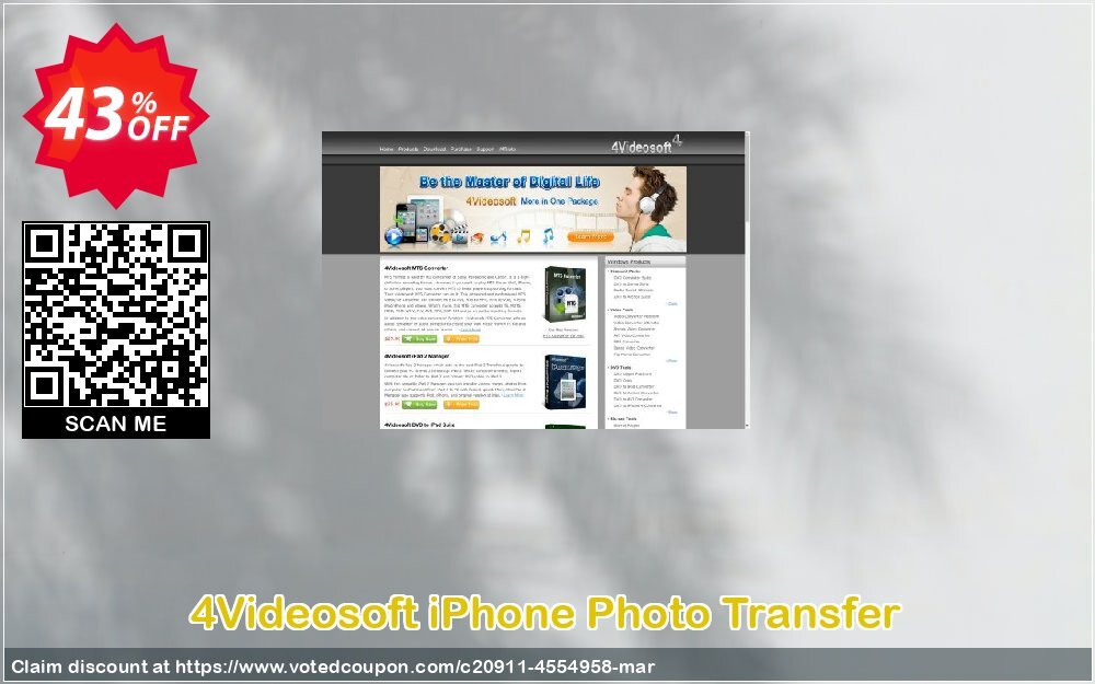 4Videosoft iPhone Photo Transfer Coupon, discount 4Videosoft iPhone Photo Transfer big promo code 2024. Promotion: big promo code of 4Videosoft iPhone Photo Transfer 2024