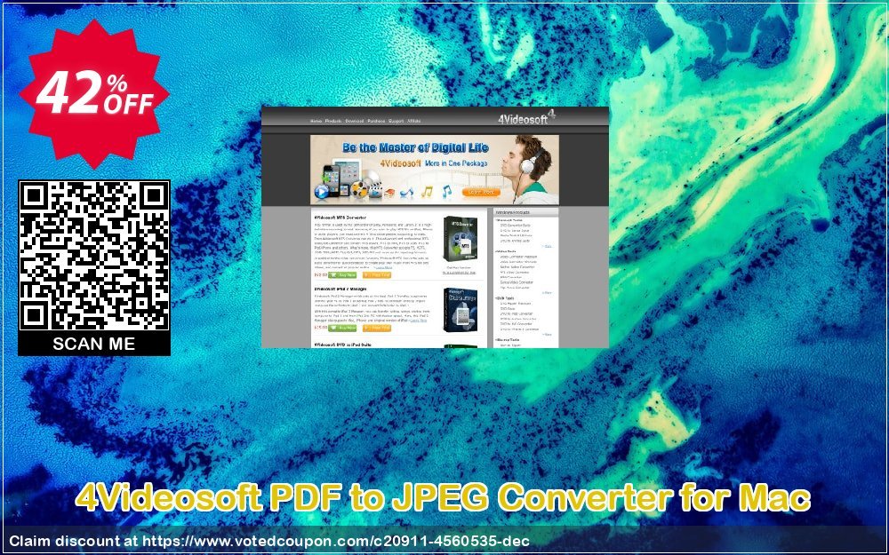 4Videosoft PDF to JPEG Converter for MAC Coupon, discount 4Videosoft PDF to JPEG Converter for Mac impressive offer code 2024. Promotion: impressive offer code of 4Videosoft PDF to JPEG Converter for Mac 2024