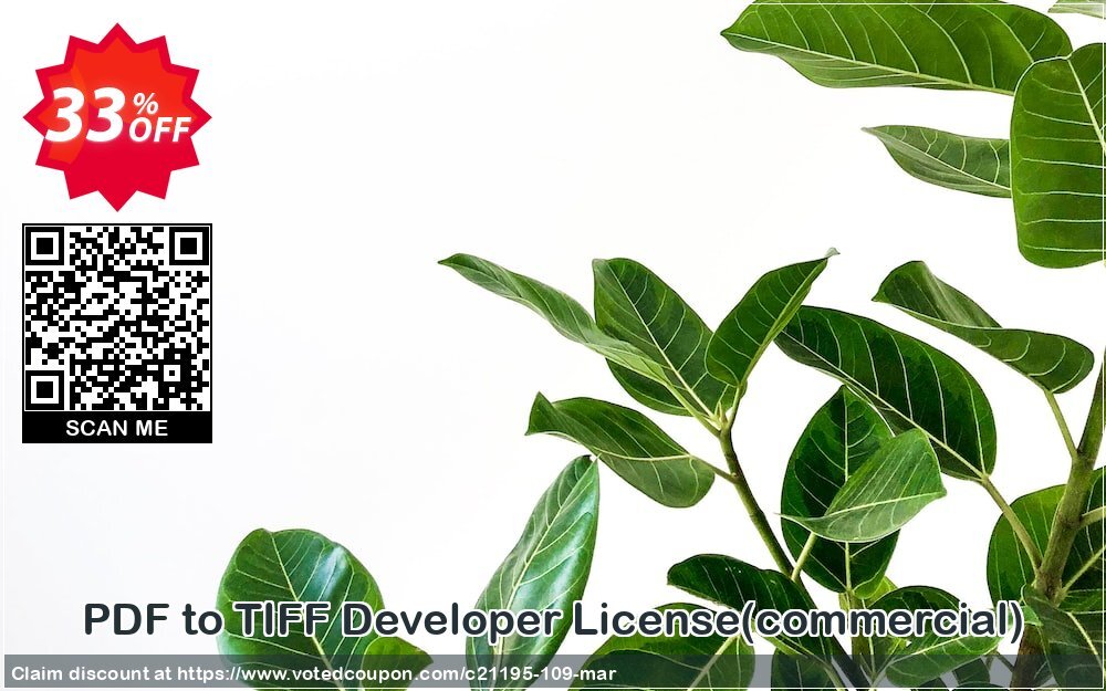 PDF to TIFF Developer Plan, commercial  Coupon, discount all to all. Promotion: 