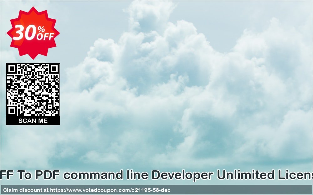 TIFF To PDF command line Developer Unlimited Plan Coupon, discount all to all. Promotion: 