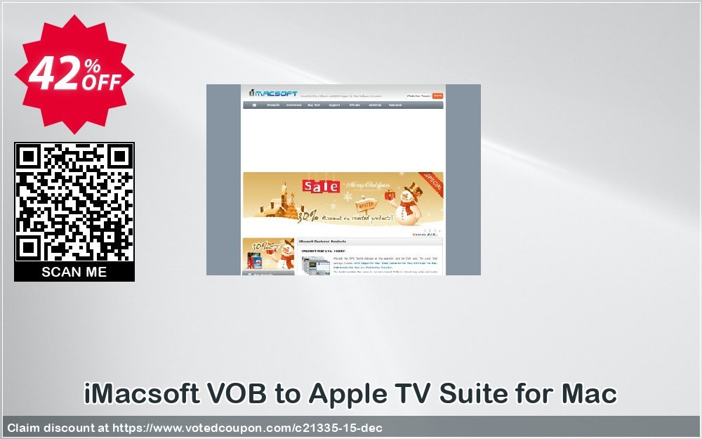 iMACsoft VOB to Apple TV Suite for MAC Coupon, discount iMacsoft Software Studio (21335). Promotion: 