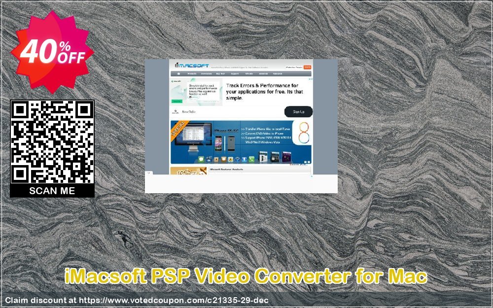 iMACsoft PSP Video Converter for MAC Coupon, discount iMacsoft Software Studio (21335). Promotion: 
