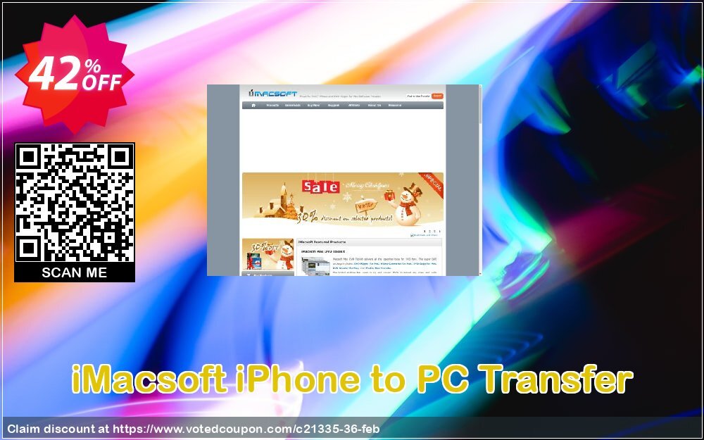 iMACsoft iPhone to PC Transfer Coupon, discount iMacsoft Software Studio (21335). Promotion: 