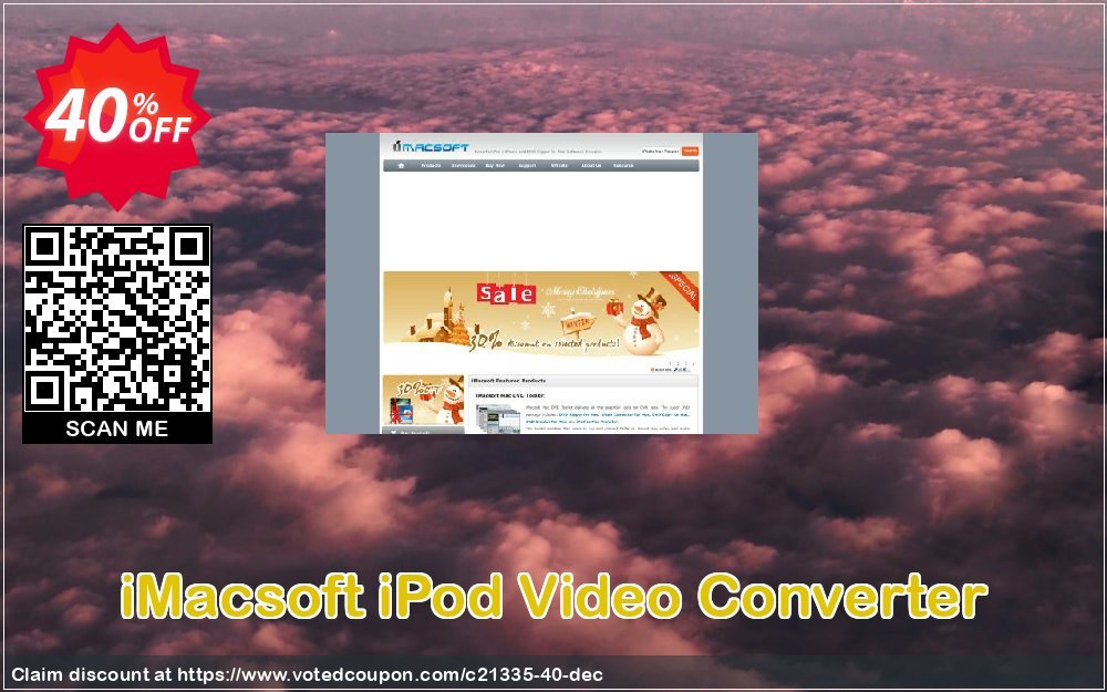 iMACsoft iPod Video Converter Coupon, discount iMacsoft Software Studio (21335). Promotion: 