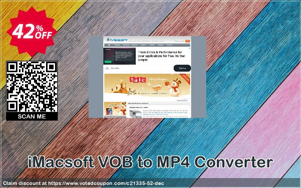 iMACsoft VOB to MP4 Converter Coupon, discount iMacsoft Software Studio (21335). Promotion: 