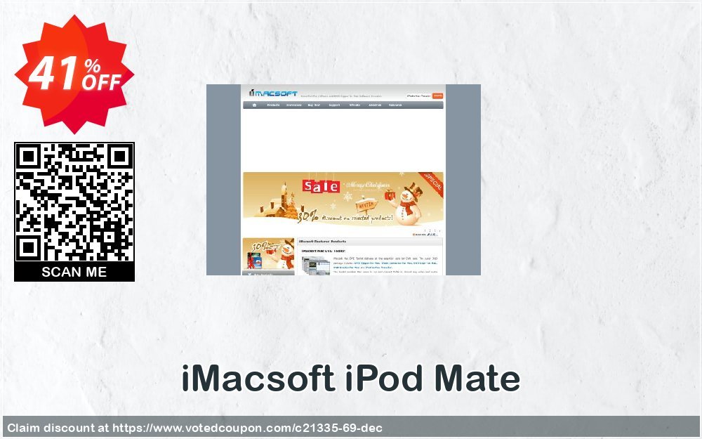 iMACsoft iPod Mate Coupon, discount iMacsoft Software Studio (21335). Promotion: 