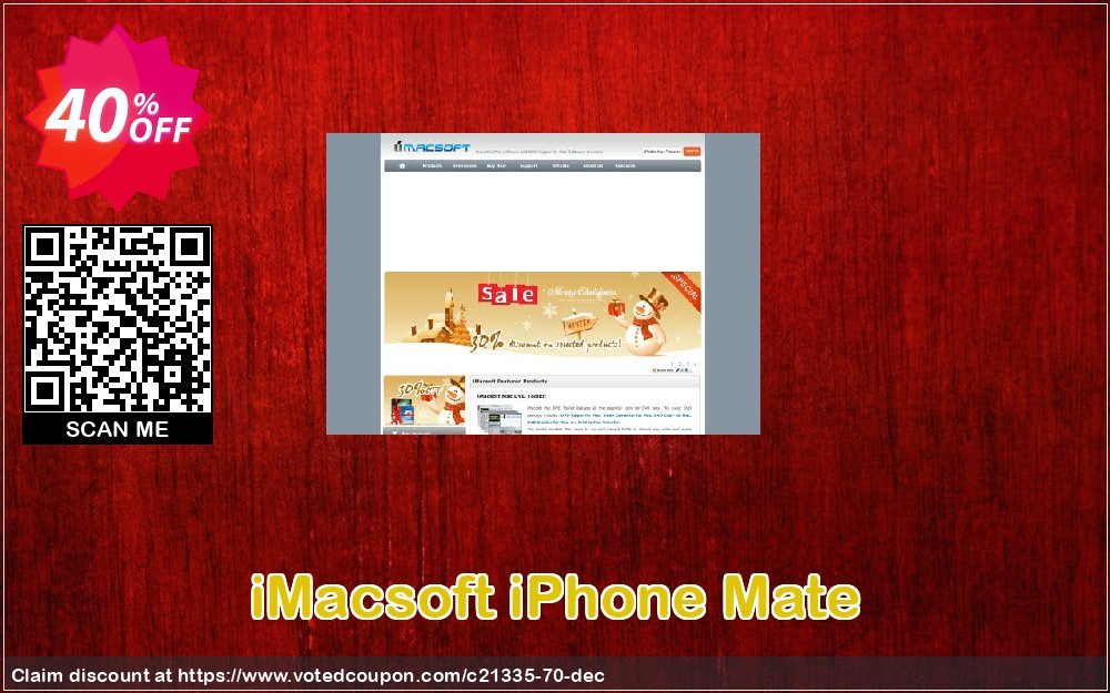 iMACsoft iPhone Mate Coupon, discount iMacsoft Software Studio (21335). Promotion: 