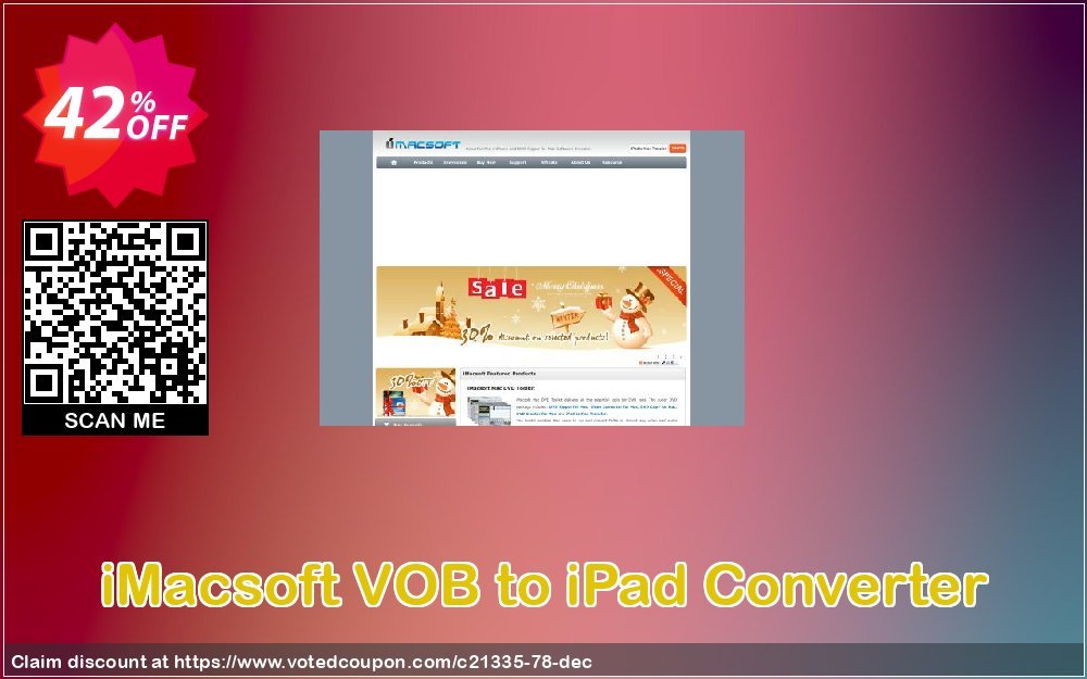 iMACsoft VOB to iPad Converter Coupon, discount iMacsoft Software Studio (21335). Promotion: 