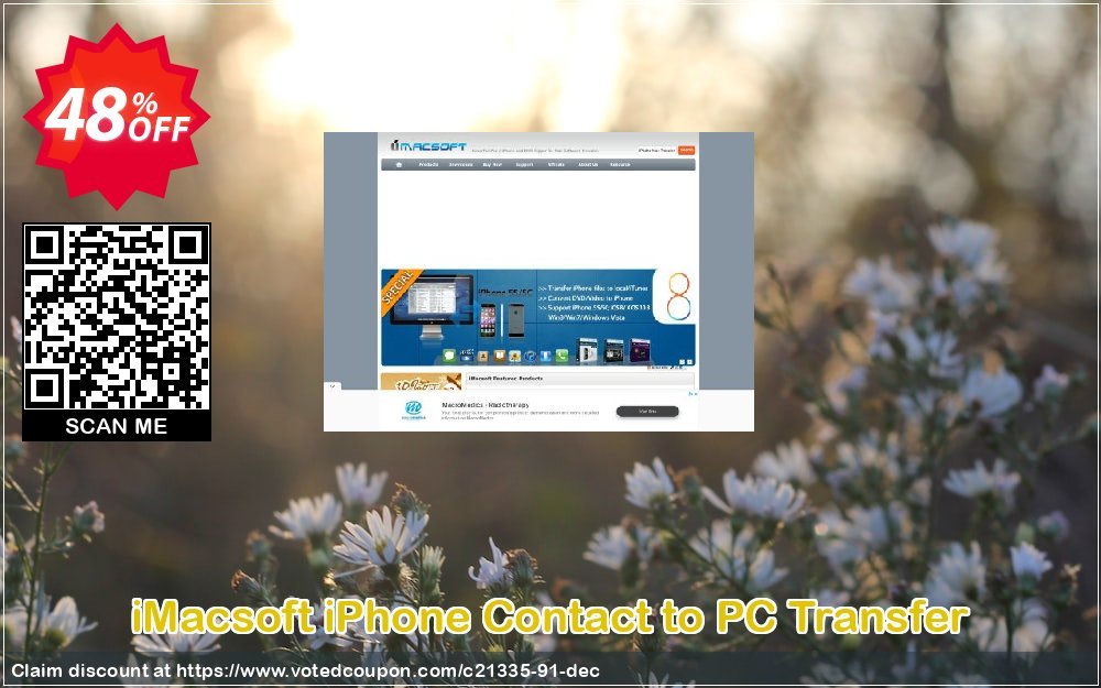 iMACsoft iPhone Contact to PC Transfer Coupon, discount iMacsoft Software Studio (21335). Promotion: 