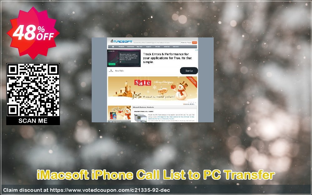 iMACsoft iPhone Call List to PC Transfer Coupon, discount iMacsoft Software Studio (21335). Promotion: 