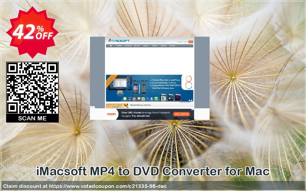 iMACsoft MP4 to DVD Converter for MAC Coupon, discount iMacsoft Software Studio (21335). Promotion: 