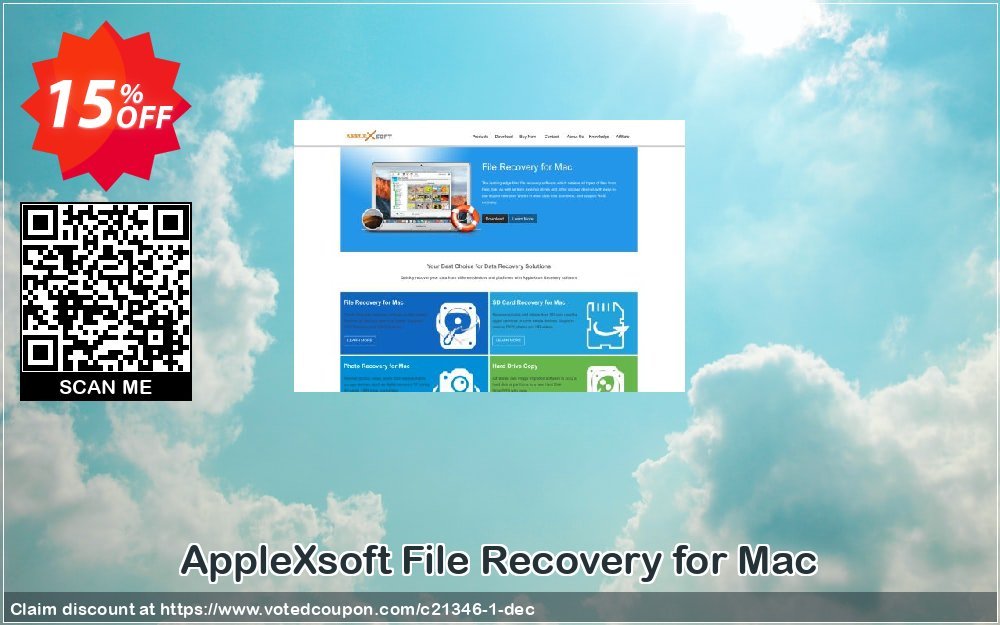 AppleXsoft File Recovery for MAC Coupon, discount ALL PRODUCT  15%OFF. Promotion: ALL PRODUCT 15%OFF