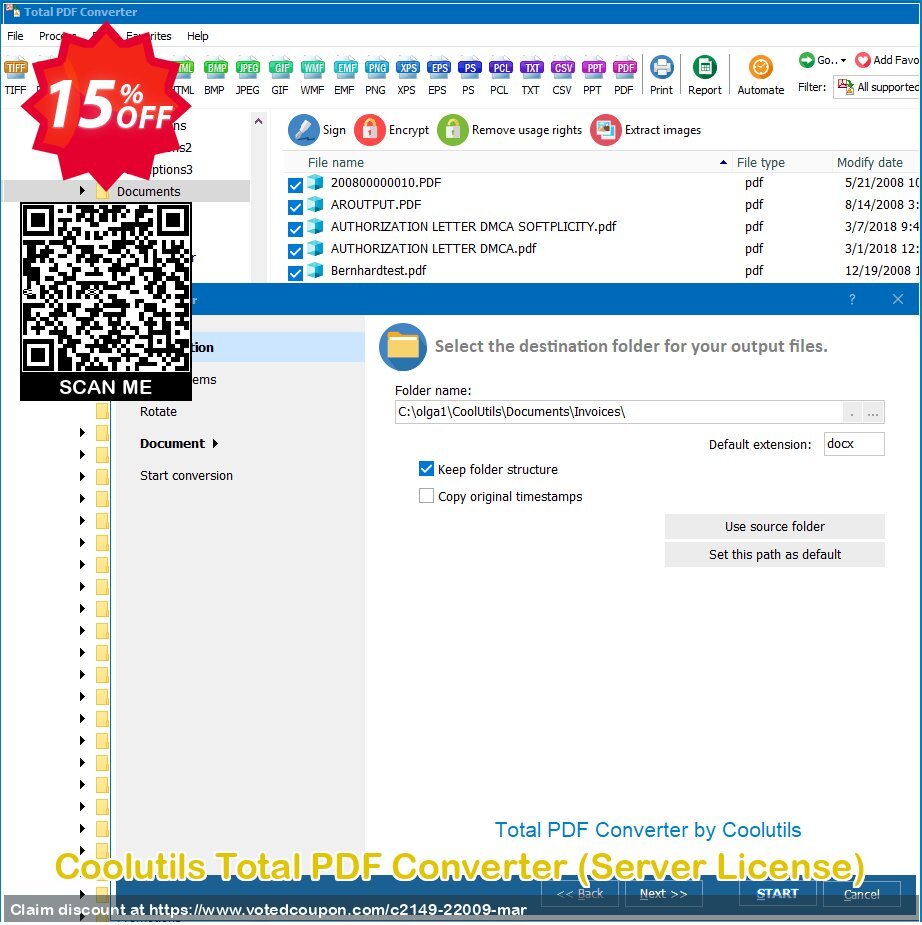 Coolutils Total PDF Converter, Server Plan  Coupon Code May 2024, 15% OFF - VotedCoupon