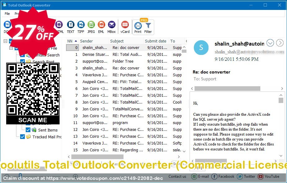 Coolutils Total Outlook Converter, Commercial Plan  Coupon, discount 27% OFF Coolutils Total Outlook Converter (Commercial License), verified. Promotion: Dreaded discounts code of Coolutils Total Outlook Converter (Commercial License), tested & approved