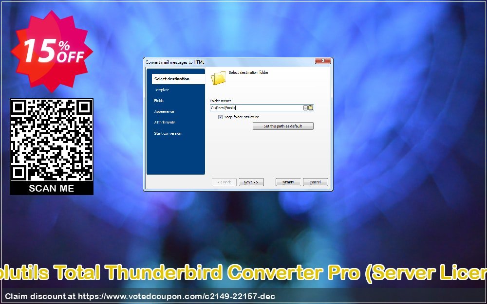 Coolutils Total Thunderbird Converter Pro, Server Plan  Coupon, discount 15% OFF Coolutils Total Thunderbird Converter Pro (Server License), verified. Promotion: Dreaded discounts code of Coolutils Total Thunderbird Converter Pro (Server License), tested & approved