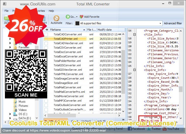 Coolutils Total XML Converter, Commercial Plan  Coupon, discount 15% OFF Coolutils Total XML Converter, verified. Promotion: Dreaded discounts code of Coolutils Total XML Converter, tested & approved