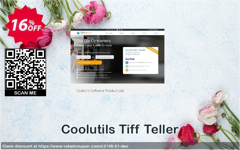 Coolutils Tiff Teller Coupon, discount 15% OFF Coolutils Tiff Teller, verified. Promotion: Dreaded discounts code of Coolutils Tiff Teller, tested & approved