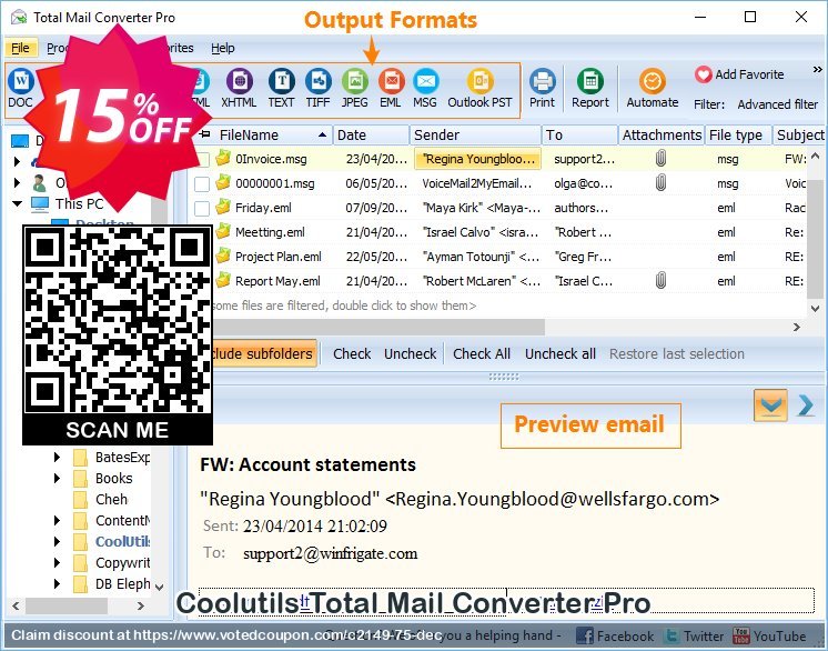 Coolutils Total Mail Converter Pro Coupon, discount 30% OFF JoyceSoft. Promotion: 