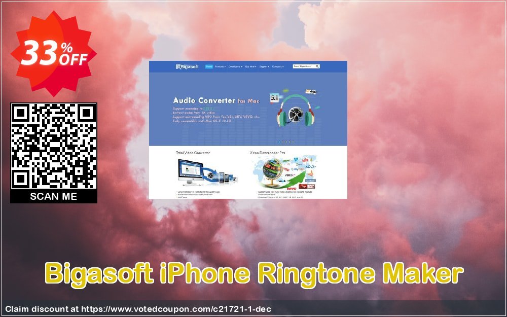 Bigasoft iPhone Ringtone Maker Coupon, discount 1 year 30% OFF  coupon code. Promotion: 1 year 30% OFF Discount , Promo code
