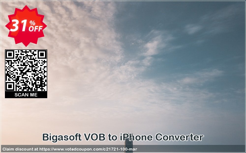 Bigasoft VOB to iPhone Converter Coupon, discount Bigasoft Coupon code,Discount , Promo code. Promotion: 1 year 30% OFF Discount , Promo code